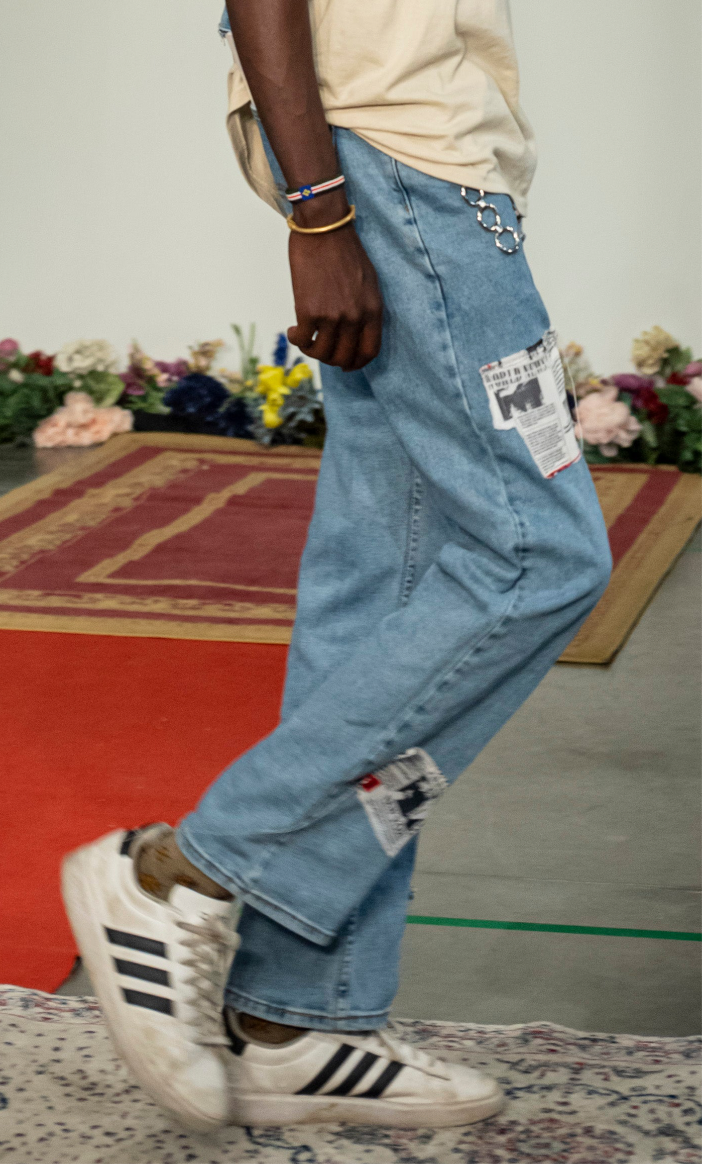 “News Flash” Reworked Denim Jeans