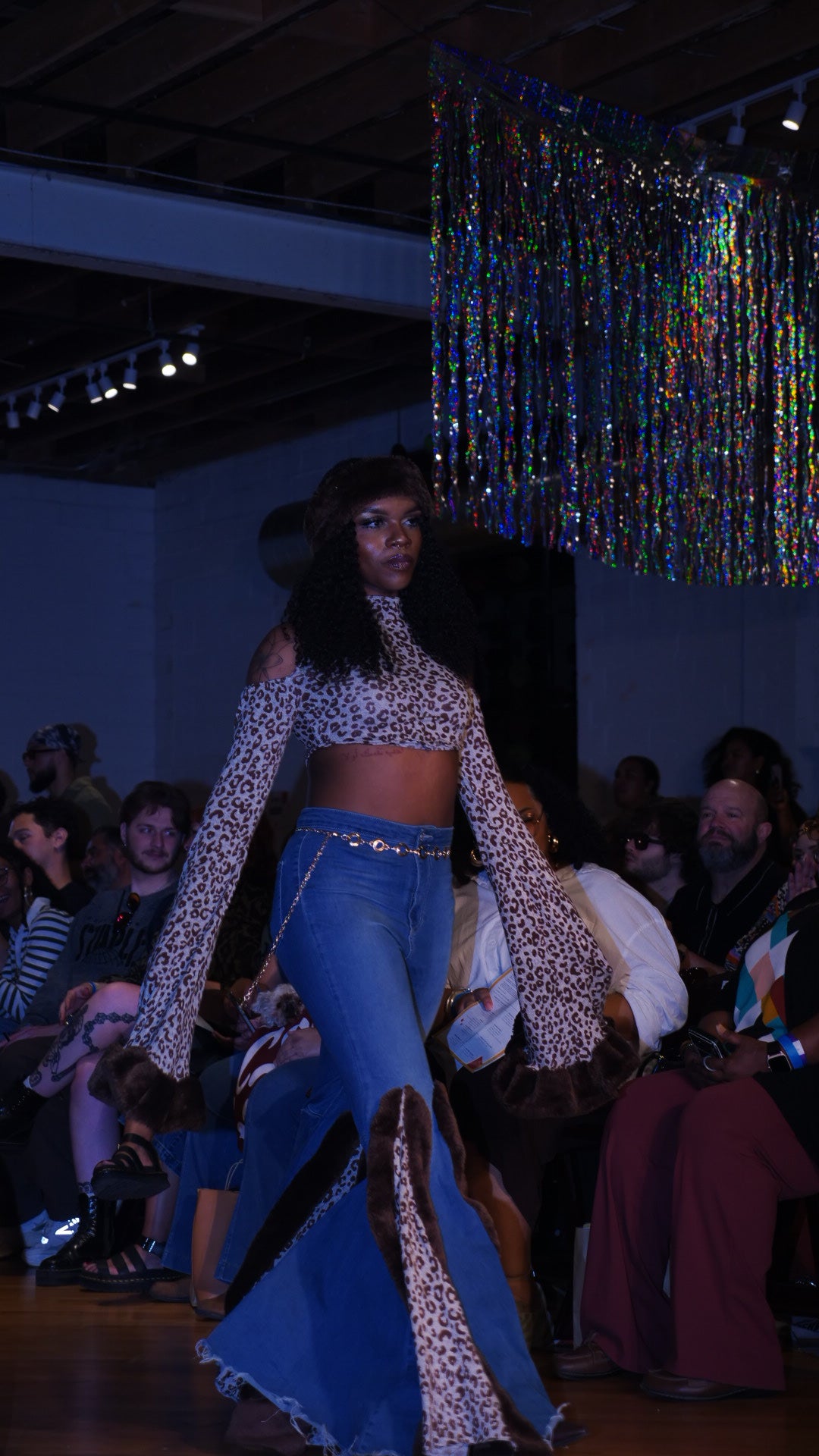 “Cheetah Girl” Xtra Long-sleeve Crop Top