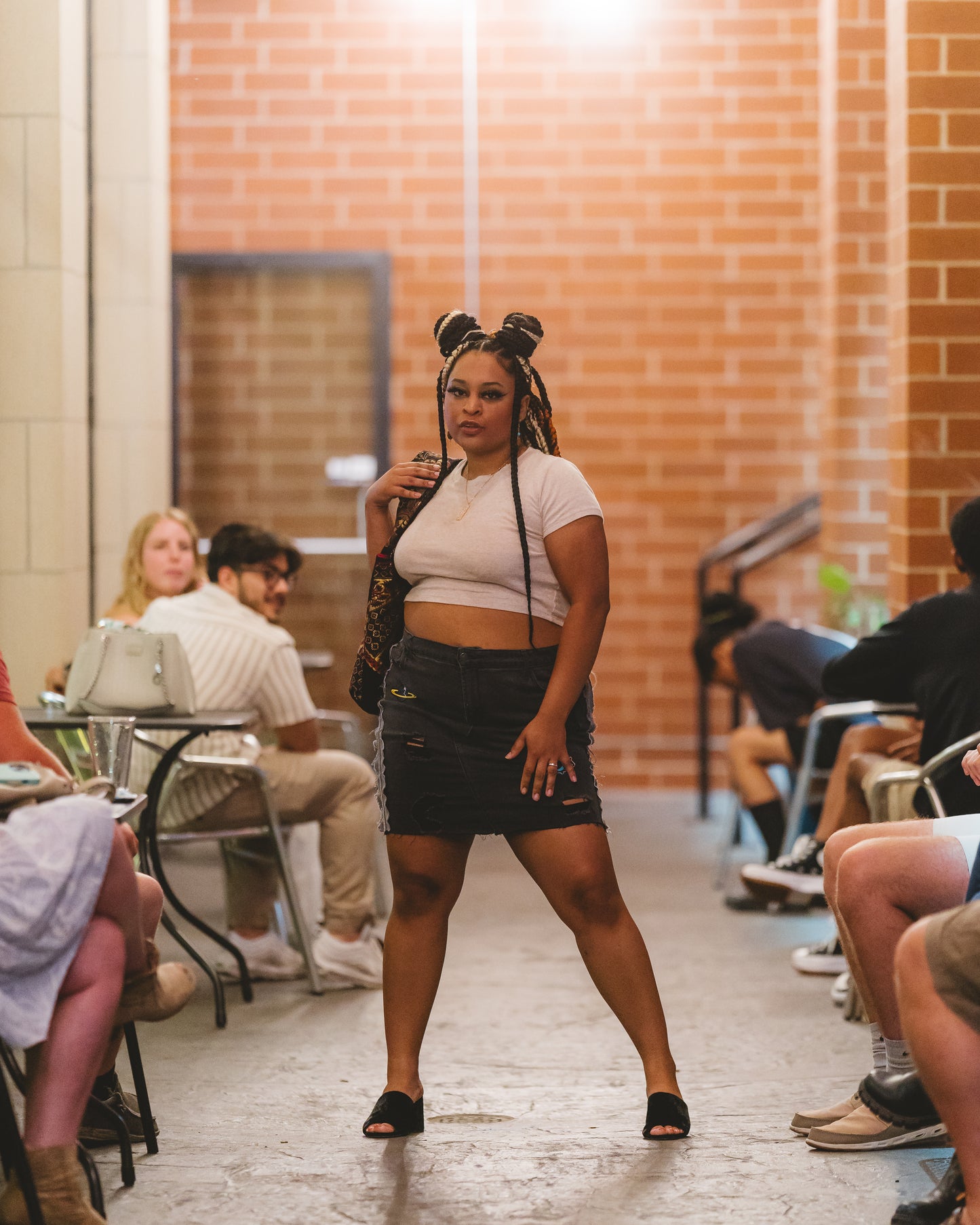 "All Eyez On Me" Plus Size Denim Skirt