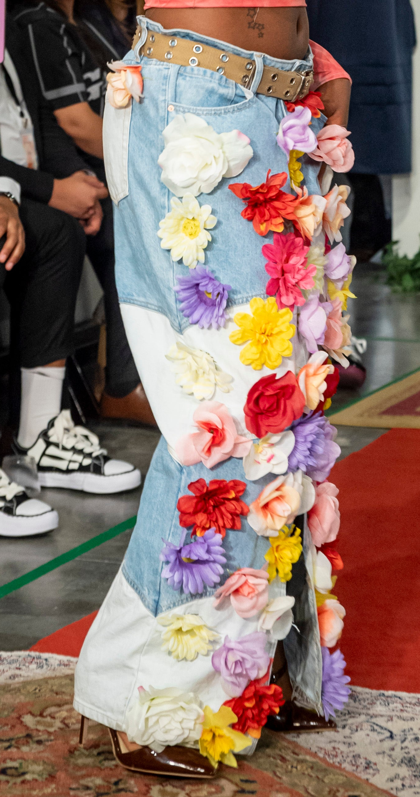 “Floral Fiend” Denim Maxi Skirt