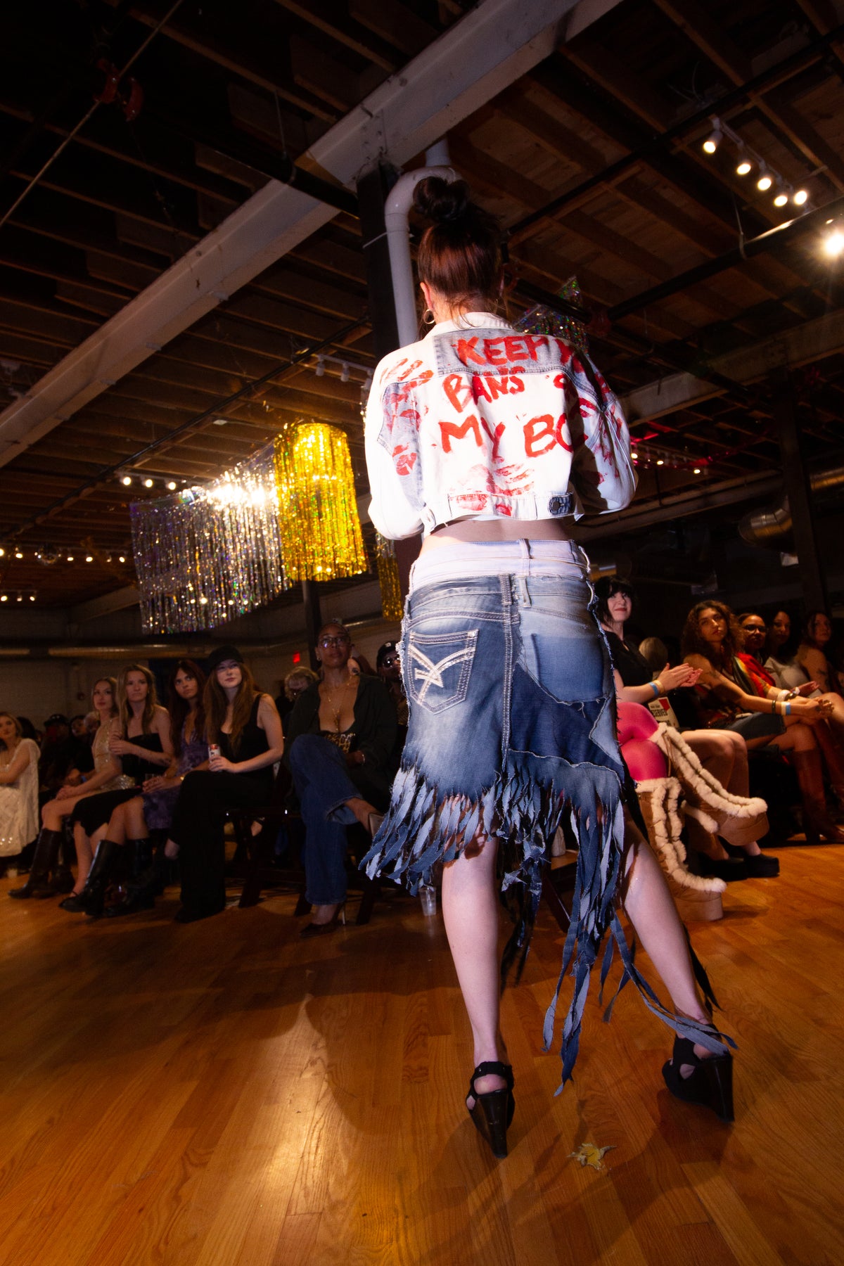 “Hanging By a Thread” Asymmetrical Denim Skirt
