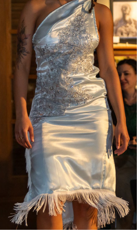 “Celestial Grace” Fringe Dress