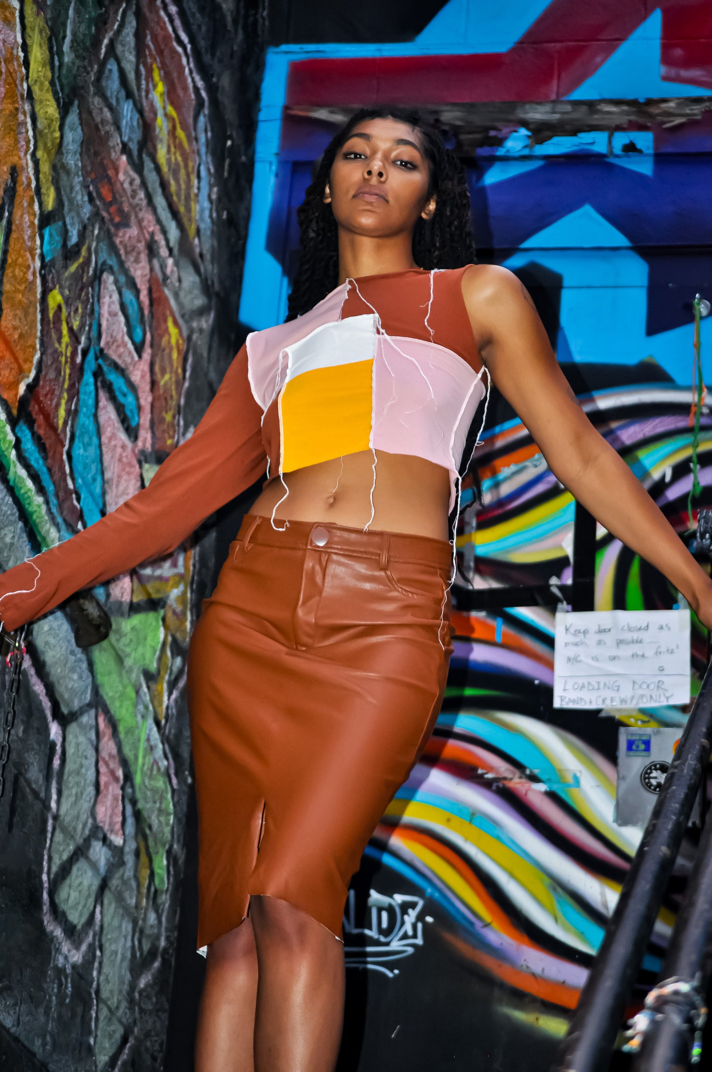 “Brown Sugar” Pleather Midi Skirt