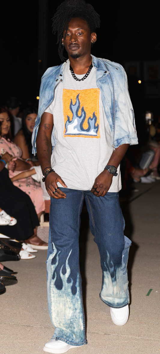 “Catching Fire” Men’s Denim Jeans