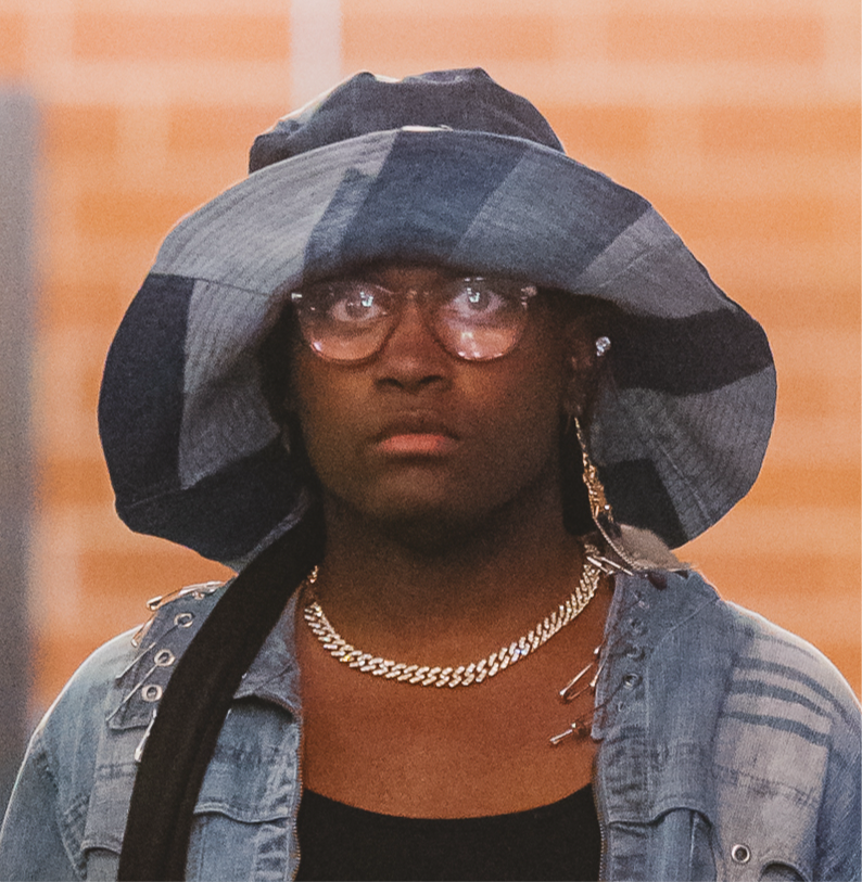 "90's Badu Retro" Reversible XL Denim Bucket Hat