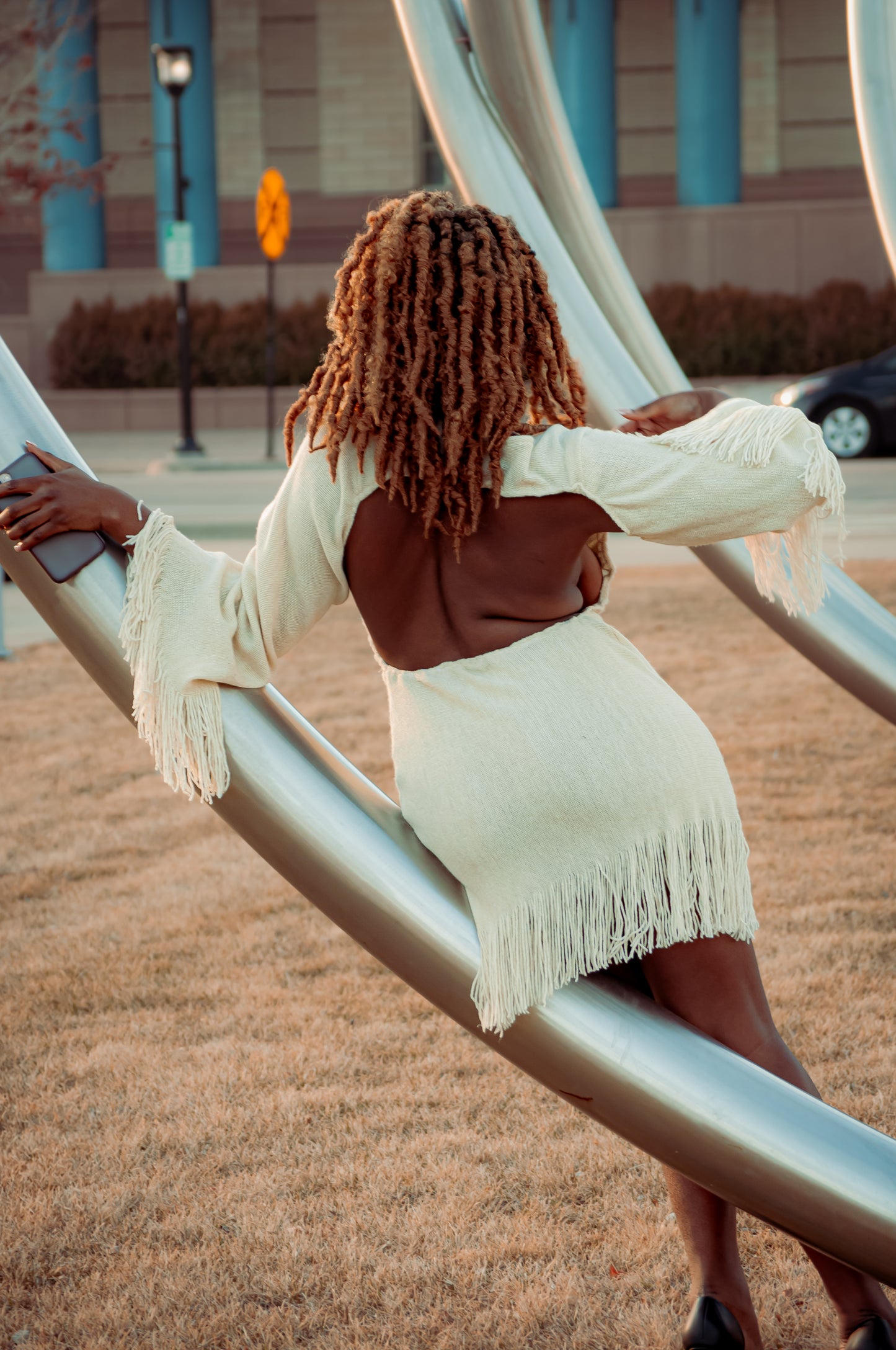“Backdraft Bloom” Fringe Dress