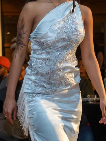 “Celestial Grace” Fringe Dress