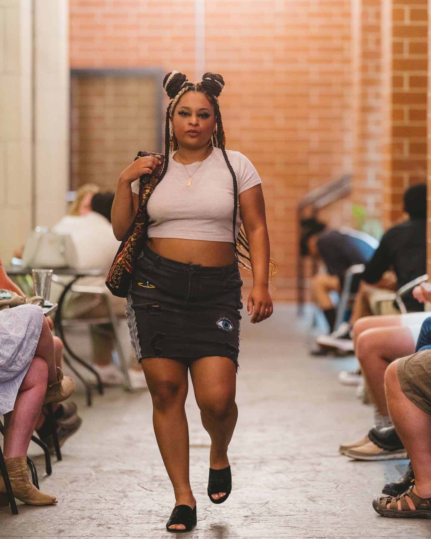 "All Eyez On Me" Plus Size Denim Skirt