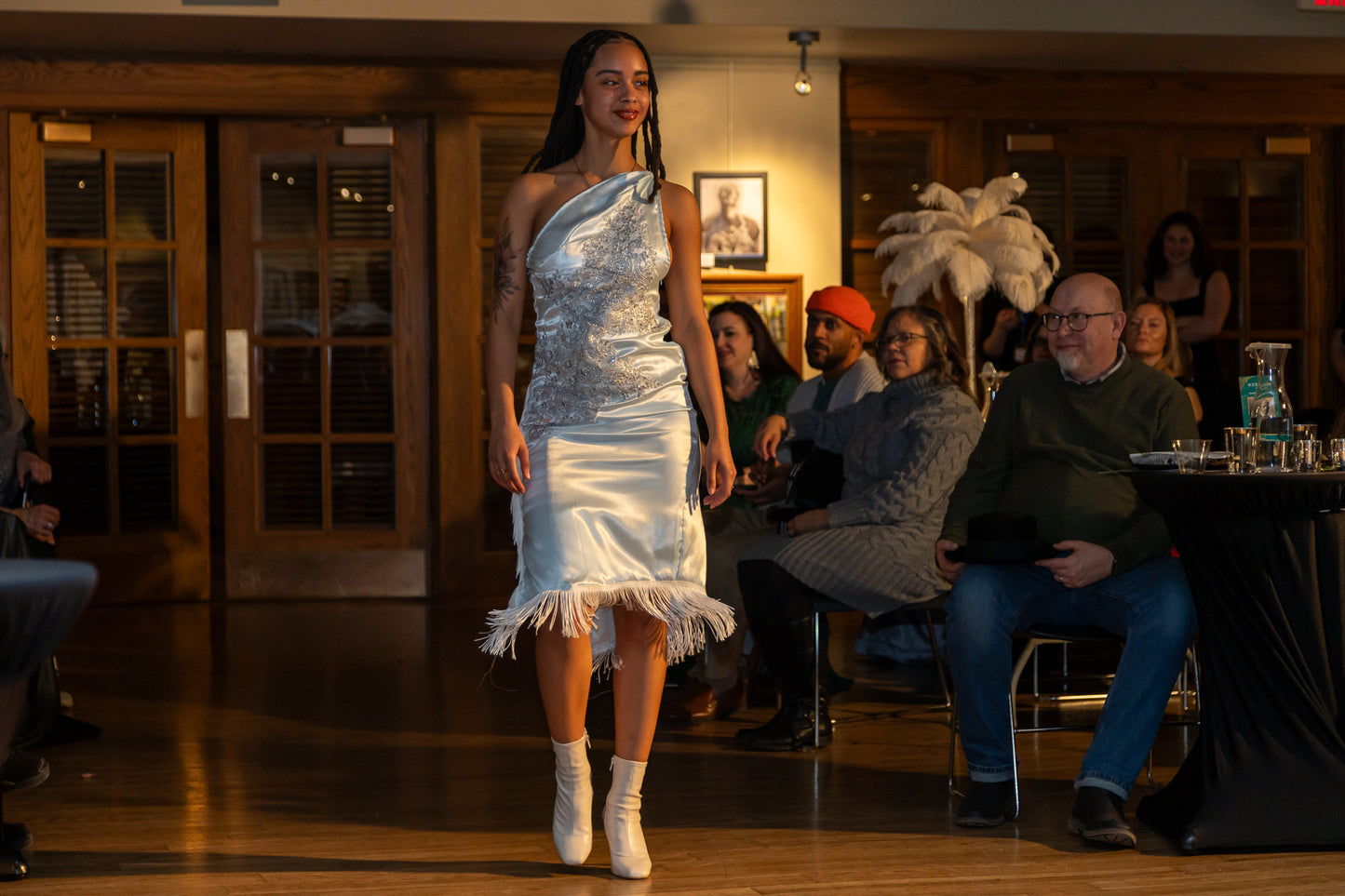 “Celestial Grace” Fringe Dress