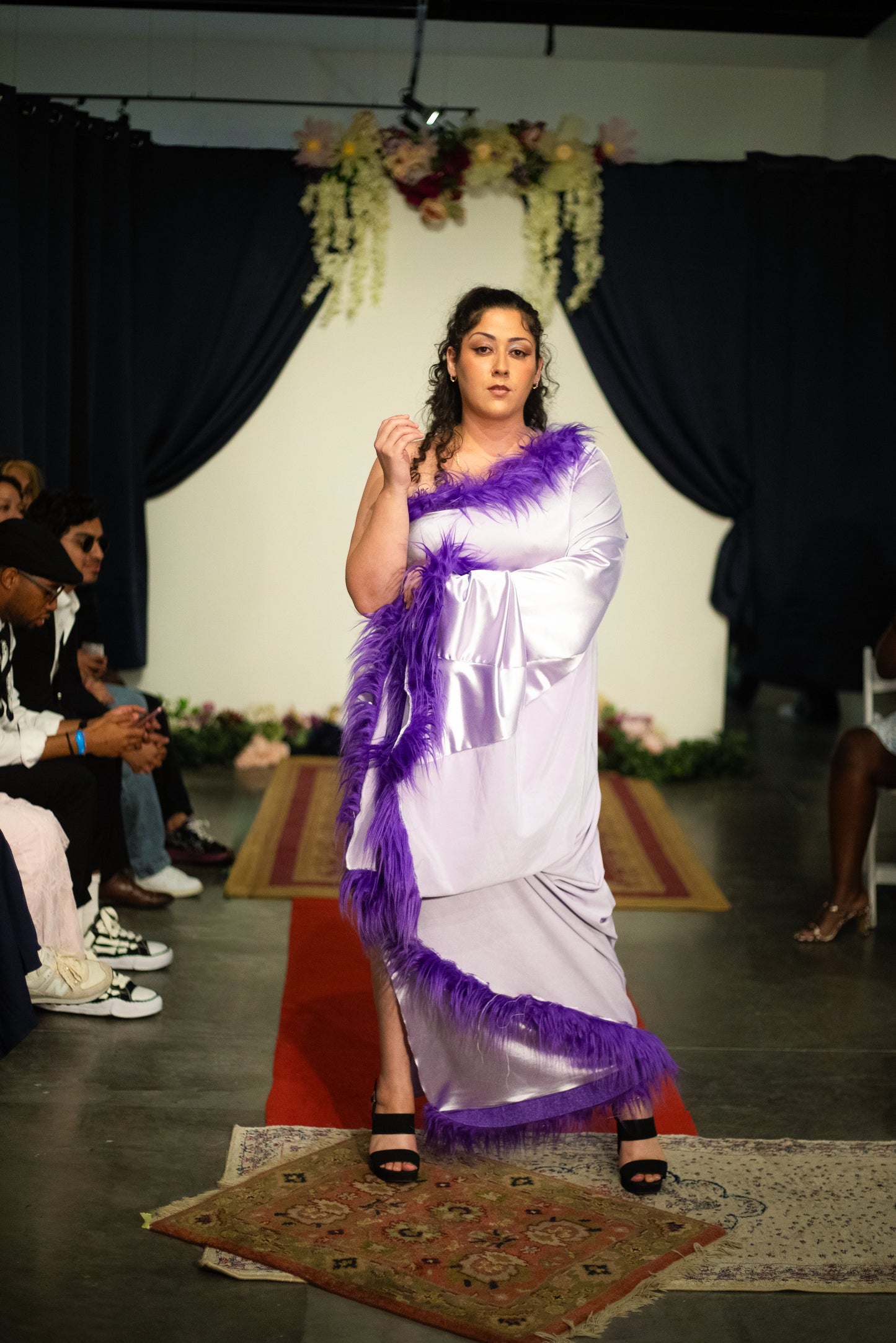 “Majestic Orchid” Long-Sleeve Gown