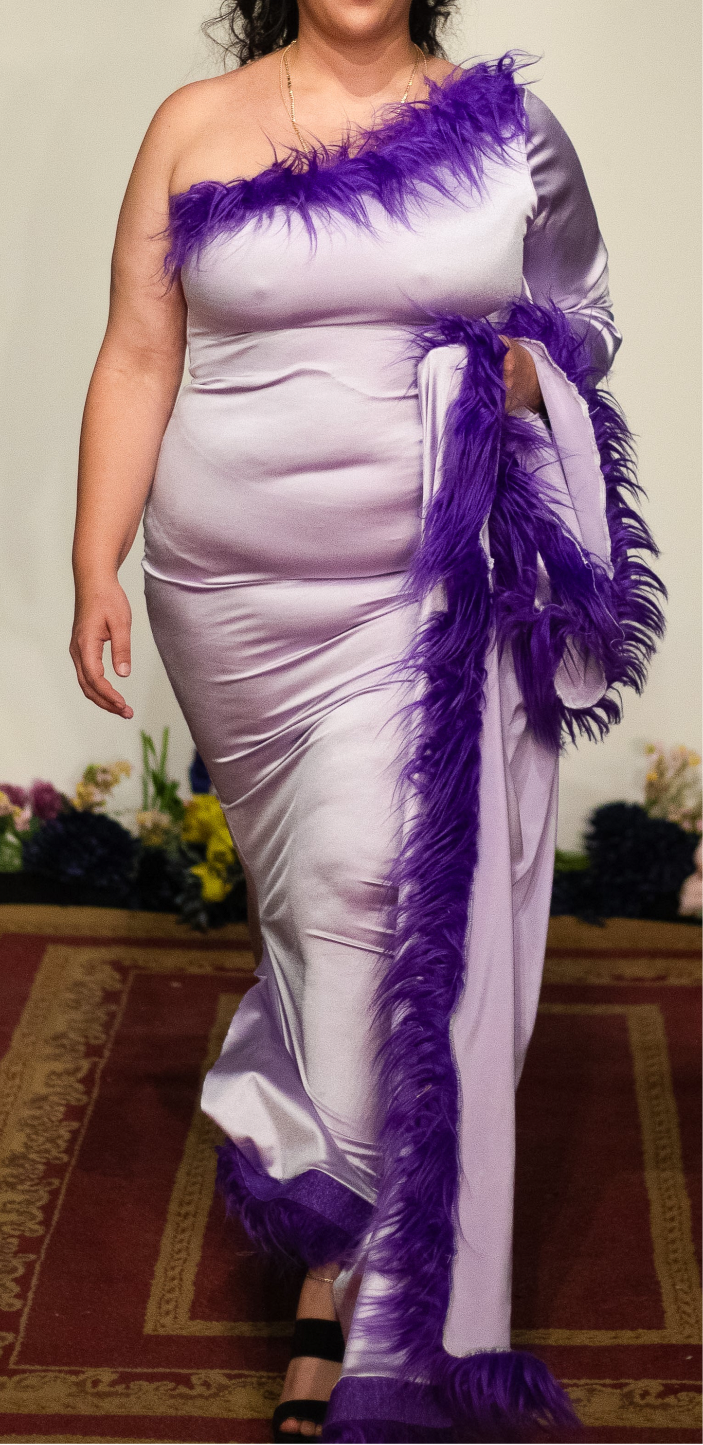 “Majestic Orchid” Long-Sleeve Gown