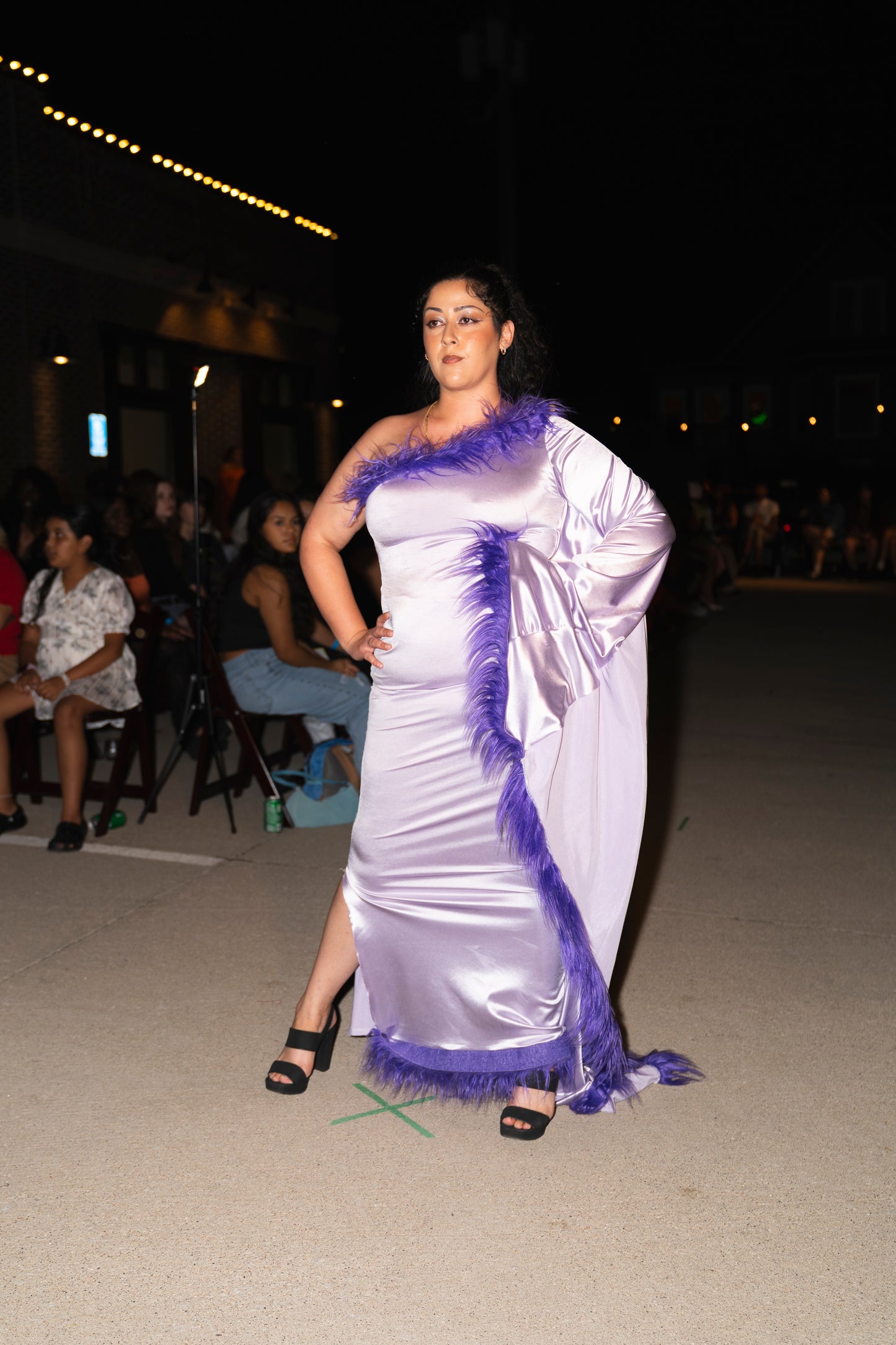 “Majestic Orchid” Long-Sleeve Gown