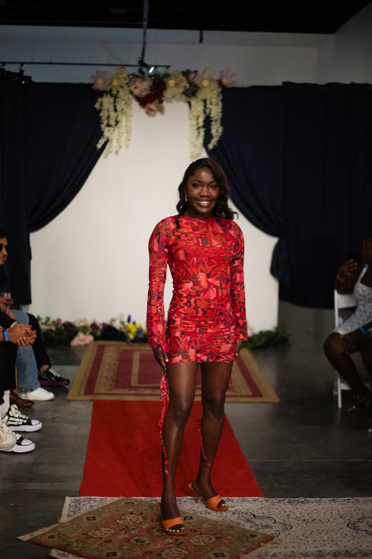 “Scarlet Flair” Mini Dress