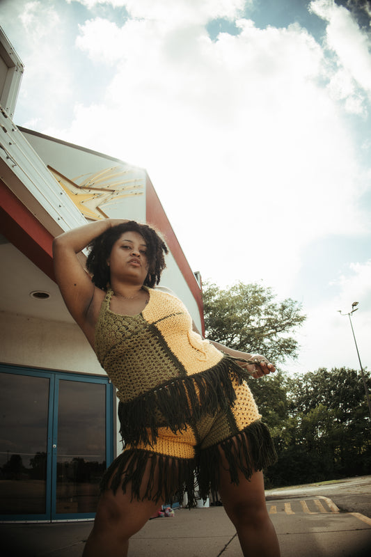 "Boho Belle" Crochet Two Piece Short Set