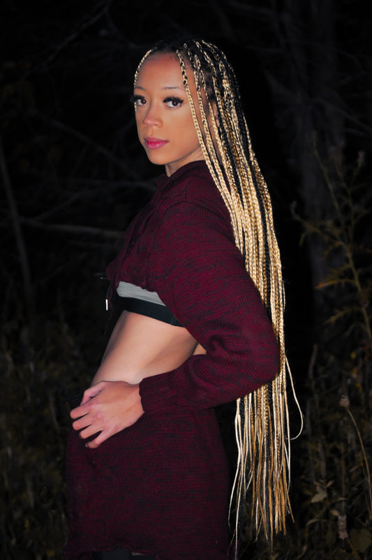 “Cozy Threads” Knit Sweater Two-Piece Set