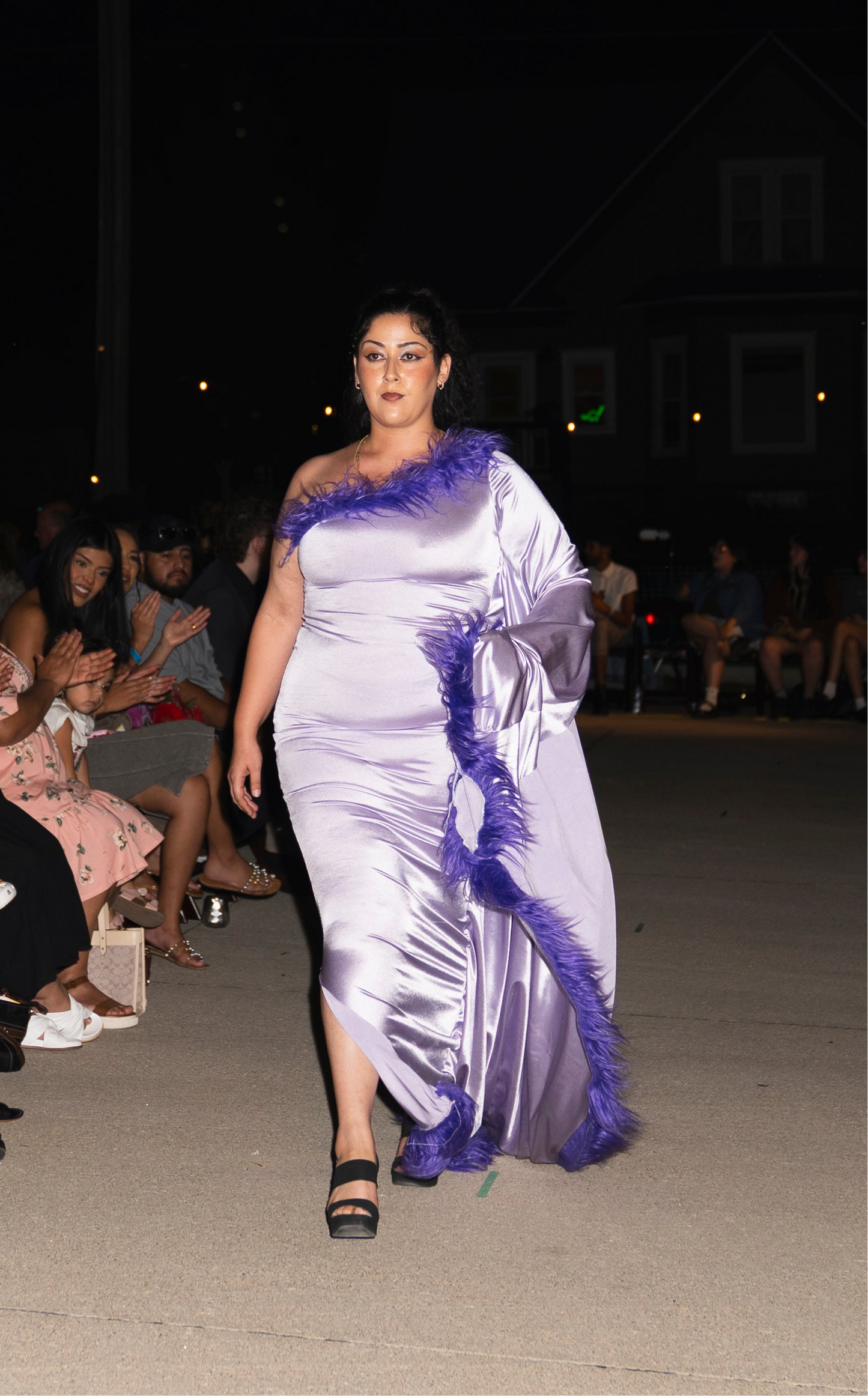 “Majestic Orchid” Long-Sleeve Gown