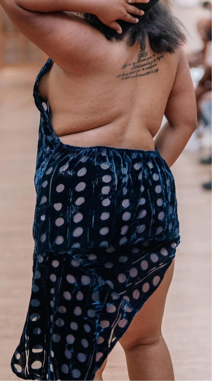 “On The Dot” Halter Neck High-Low Dress