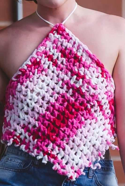 “Forever Knitted” Triangle Halter Top