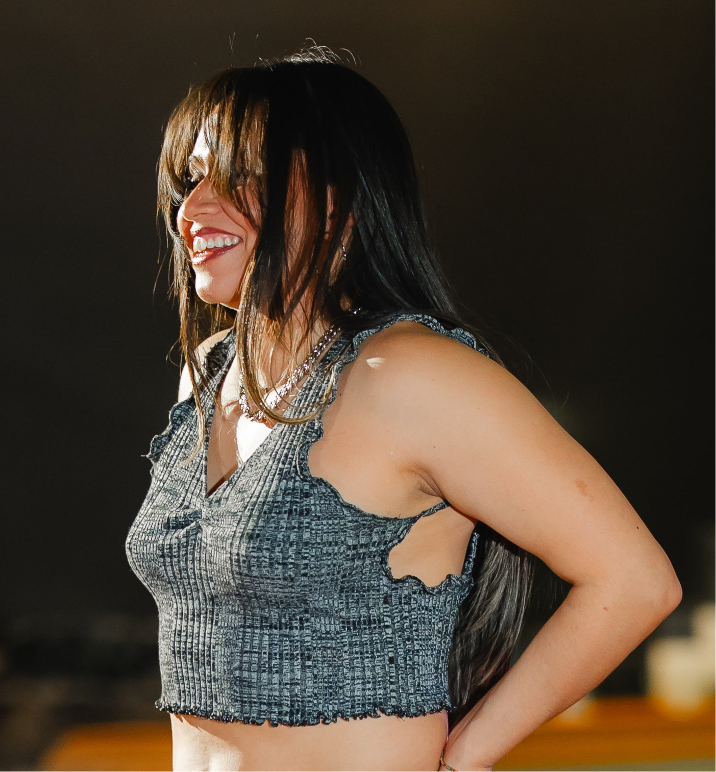 “Grey Wave” Crop Top