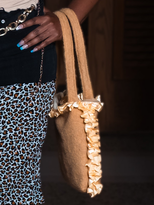 “Golden Girl” Ruffle Tote Bag