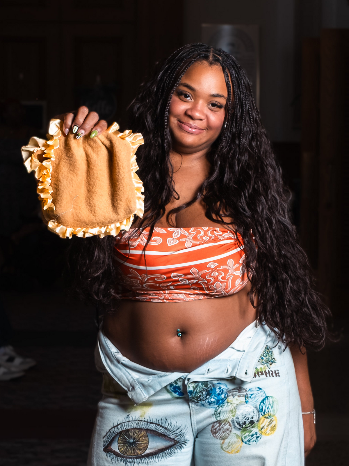 “Baby Gold” Ruffle Mini Handbag