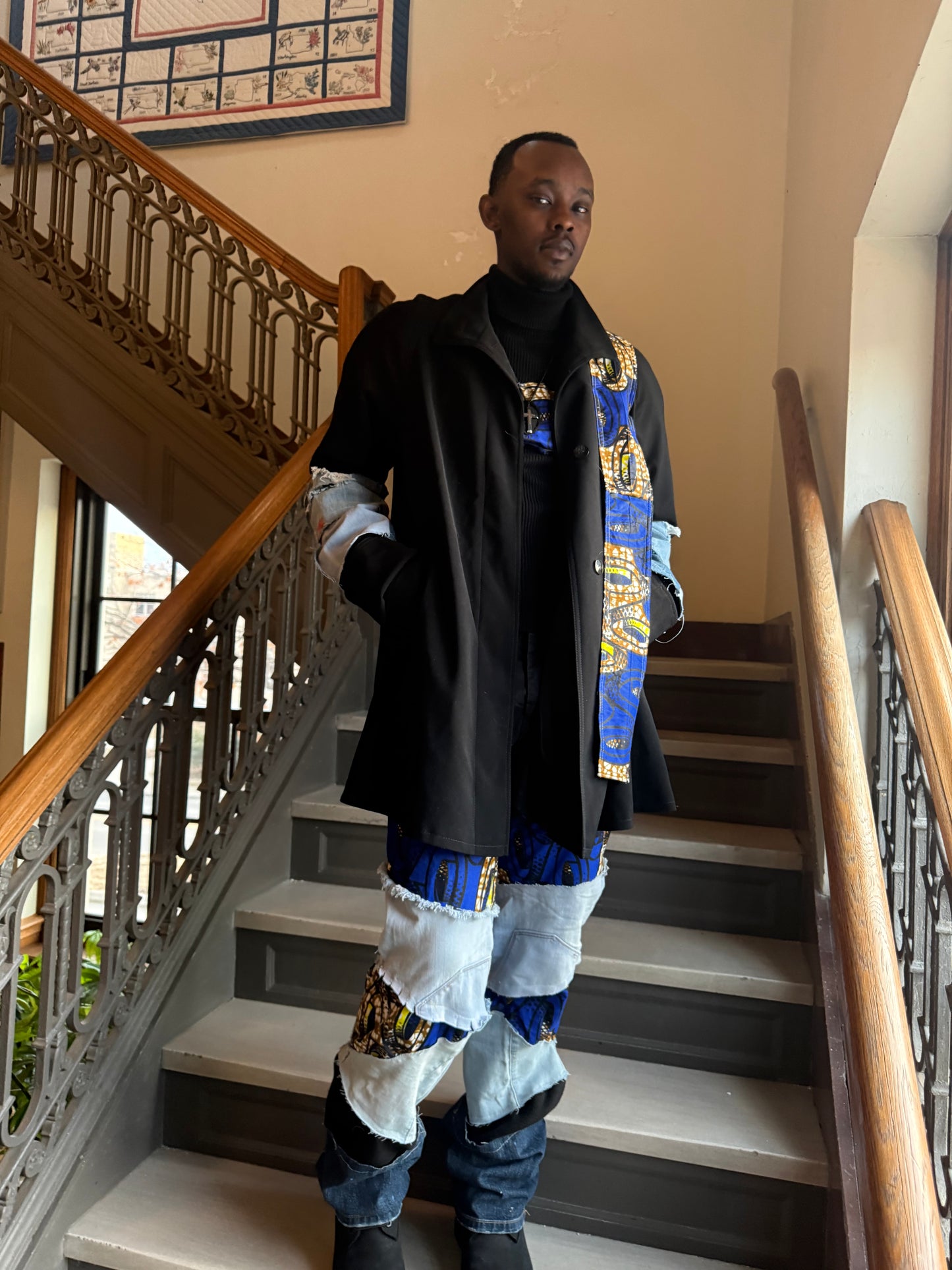 “Blue Pill” Patchwork Pants