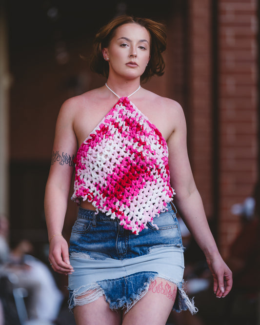 “Forever Knitted” Triangle Halter Top