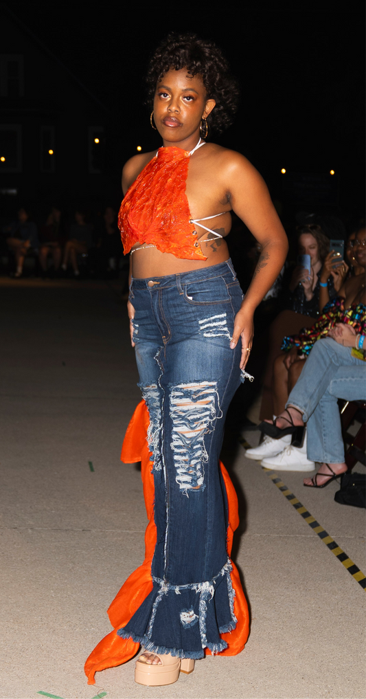 "Orange Odyssey” Resin Corset Top