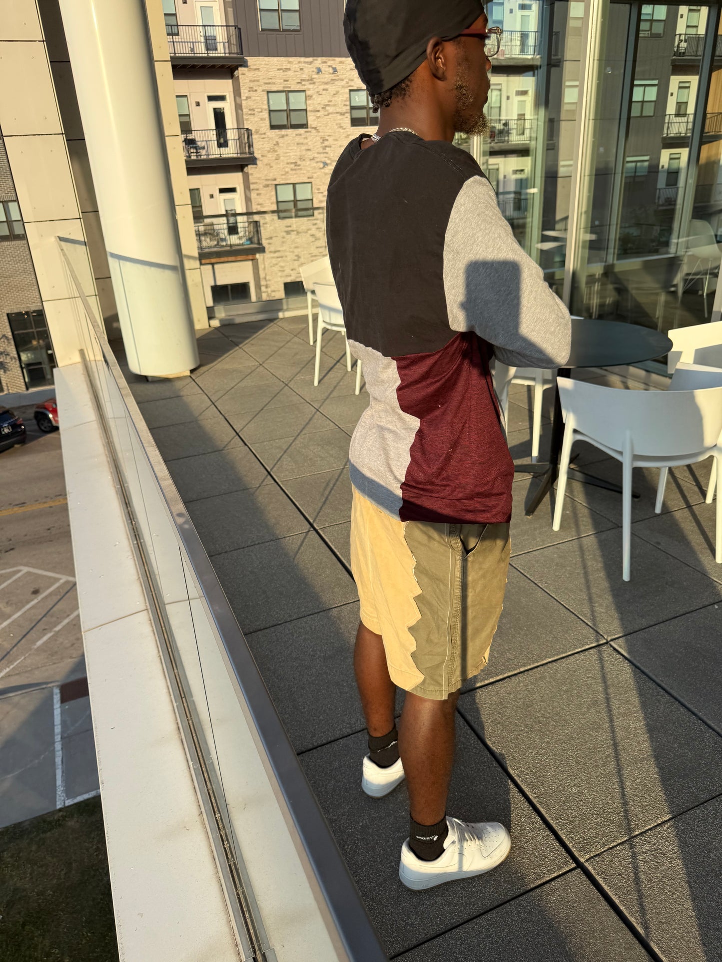 “Alligator Bites” Tan/Olive Green Shorts